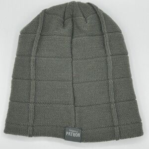 Tequila Patron Bee Embroidered Knit Beanie Men Gray Acrylic Fleece Lined‎ Winter